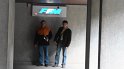 Dans le couloir d'accès à la F.F.M.